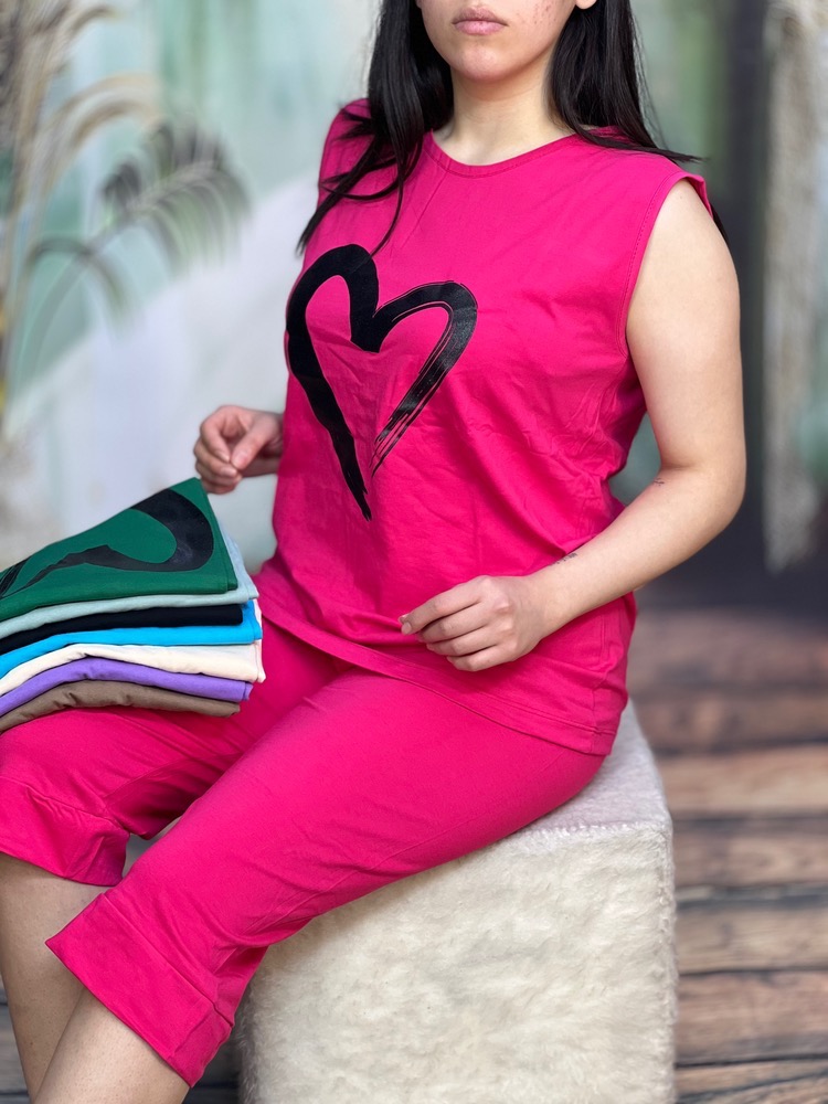 ست تاب و شلوارک زنانه پنبه